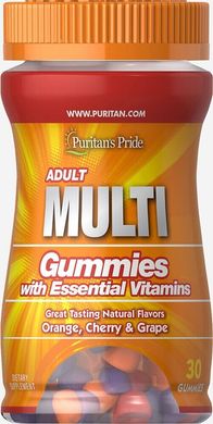 Размер мультивитаминов для взрослых, Adult Multivitamin Gummy Trial Size, Puritan's Pride, 30 жевательных купить в Киеве и Украине