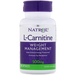 L-карнитин Natrol (L-Carnitine) 500 мг 30 капсул купить в Киеве и Украине