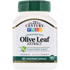 Екстракт листя оливи, Olive Leaf, 21st Century, стандартизований, 60 капсул