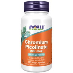 Хром Піколинат Now Foods (Chromium Picolinate) 200 мкг 100 вегетаріанських капсул