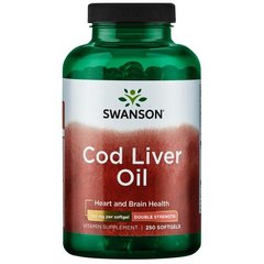 Олія печінки тріски - подвійна сила, Cod Liver Oil - Double Strength, Swanson, 700 мг, 250 капсул