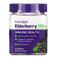 Бузина для імунітету Natrol (Elderberry Immune Health) 100 мг 60 жувальних таблеток