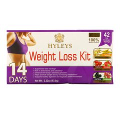 Набір чаю для схуднення за 14 днів, 14 Days Weight Loss Kit, Hyleys Tea, 42 чайних пакетика, 2,22 унції (63 г)