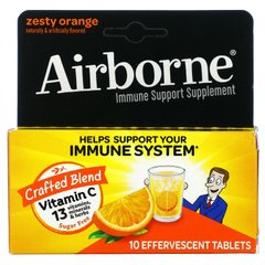 Шипучий вітамін С в таблетках смак апельсина AirBorne (Vitamin C) 10 таблеток