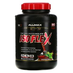 Isoflex, ізолят чистого сироваткового білка (іонно-заряджена фільтрація частинок WPI), шоколадна м'ята, ALLMAX Nutrition, 2,27 кг
