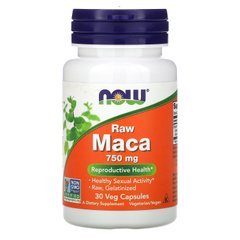Мака необроблена Now Foods (Raw Maca) 750 мг 30 вегетаріанських капсул