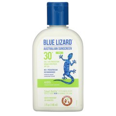 Сонцезахисний крем на мінеральній основі, SPF30 +, Blue Lizard Australian Sunscreen, 5 рідких унцій (148 мл)