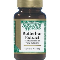 Екстракт метелики, Butterbur Extract, Swanson, 75 мг, 60 капсул