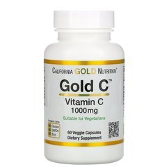 Витамин C California Gold Nutrition (Gold C Vitamin C) 1000 мг 60 вегетарианских капсул купить в Киеве и Украине