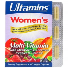 Жіночий мультивітамінний комплекс з CoQ10, грибами, ферментами, овочами і ягодами, Ultamins, 60 вегетаріанських капсул