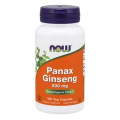 Женьшень Now Foods (Panax Ginseng) 500 мг 100 вегетаріанських капсул