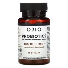 Пробіотики, Probiotics, Ojio, 100 мільярдів, 30 капсул з відстроченим вивільненням