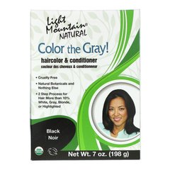 Color the Gray! Натуральная краска для волос и кондиционер, черный, Light Mountain, 7 унций (198 г) купить в Киеве и Украине