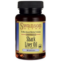 Олія печінки акули, Shark Liver Oil, Swanson, 550 мг, 60 капсул