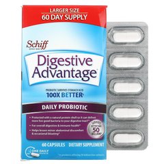 Schiff, Digestive Advantage, щоденний пробіотик, 60 капсул