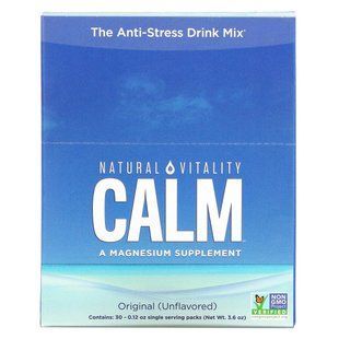 Натуральное успокоительное, расслабляющая добавка с магнием, Natural Vitality, 30 отдельных пакетиков, 0,12 унций (3,3 г) купить в Киеве и Украине