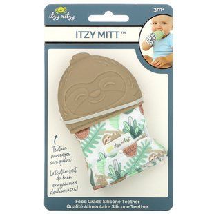 Itzy Ritzy, Itzy Mitt, пищевой силиконовый прорезыватель, от 3 месяцев, ленивец, 1 прорезыватель купить в Киеве и Украине
