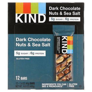 Батончики с темным шоколадом орехами и морской солью KIND Bars 12 бат. купить в Киеве и Украине
