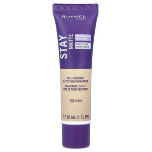 Rimmel London, Stay Matte, Full Coverage Mattifying Foundation, 100 Ivory, 1 fl oz (30 ml) купить в Киеве и Украине