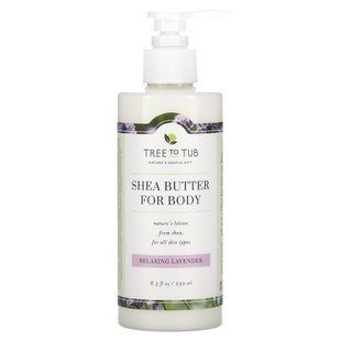 Tree To Tub, fast-absorbing lotion with shea butter for dry and sensitive skin, relaxing lavender, 250 ml (8.5 fl oz).