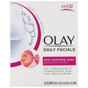 Щоденне зволоження й очищення, очищувальні диски 5 в 1, Olay, 33 диска