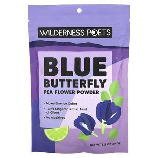 Blue Butterfly Pea Flower Powder, Wilderness Poets, 3.5 oz (99 g)