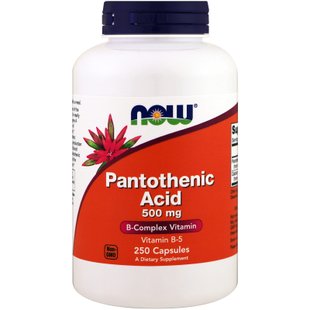 Пантотеновая кислота Now Foods (Pantothenic Acid) 500 мг 250 капсул купить в Киеве и Украине