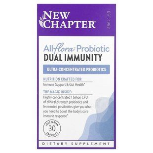 New Chapter, All Flora&trade; Probiotics, Dual Immunity, 30 Vegetarian Capsules купить в Киеве и Украине