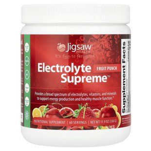 Jigsaw Health, Electrolyte Supreme, фруктовый пунш, 11,9 унции (336 г) купить в Киеве и Украине