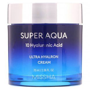 Ультрагиалуроновый крем, Super Aqua, Missha, 2,36 жидкой унции (70 мл) купить в Киеве и Украине
