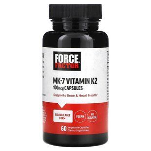Force Factor, MK-7 Vitamin K2, 100 mcg, 60 Vegetable Capsules купить в Киеве и Украине