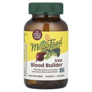 Blood Builder, Залізо і полівітамінні добавки, MegaFood, 90 таблеток