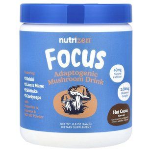 Nutricost, NutriZen&trade;, Focus, Adaptogenic Mushroom Drink, Hot Cocoa, 8.8 oz (246 g) купить в Киеве и Украине