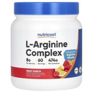 Nutricost, L-Arginine Complex, Fruit Punch, 16.9 oz (474 g) купить в Киеве и Украине
