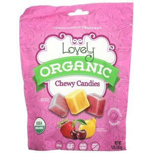 Lovely Candy, Органические жевательные конфеты, фруктовое ассорти, 5 унций (142 г) купить в Киеве и Украине