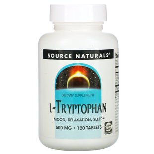 L-триптофан, L-Tryptophan, Source Naturals, 500 мг, 120 таблеток купить в Киеве и Украине