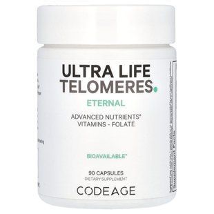Теломери підтримка здорового старіння та циклу метилювання CodeAge (Ultra Life Telomeres) 90 капсул