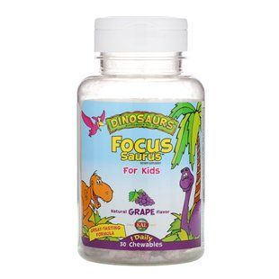 Витамины для мышления и памяти детей виноград KAL (Focus Saurus for Kids) 30 жевательных таблеток купить в Киеве и Украине