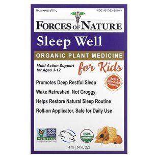Forces of Nature, Sleep Well Organic Plant Medicine, For Kids, 0.14 fl oz (4 ml) купить в Киеве и Украине