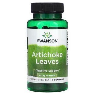 Artichoke, Artichoke Leaves (Cynara Scolymus), Swanson, 500 mg, 60 capsules