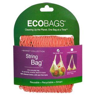 Сумка-авоська ECOBAGS (String Bag) ручки 25 см 1 шт розовый корал купить в Киеве и Украине