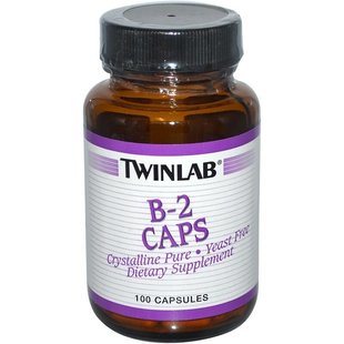 Витамин В2 рибофлавин Twinlab (Vitamin B2) 100 капсул купить в Киеве и Украине