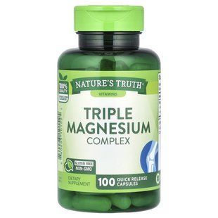 Nature's Truth, Triple Magnesium Complex, 100 Quick Release Capsules купить в Киеве и Украине
