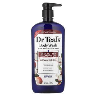 Dr. Teal's, гель для душа с чистой английской солью, маслом ши, миндальным маслом и эфирными маслами, 710 мл (24 жидк. унции) купить в Киеве и Украине