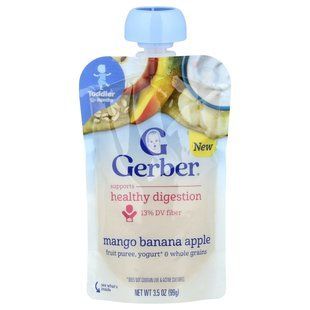 Gerber, Fruit Puree, Yogurt & Whole Grains, 12+ Months, Mango Banana Apple, 3.5 oz (99 g) купить в Киеве и Украине