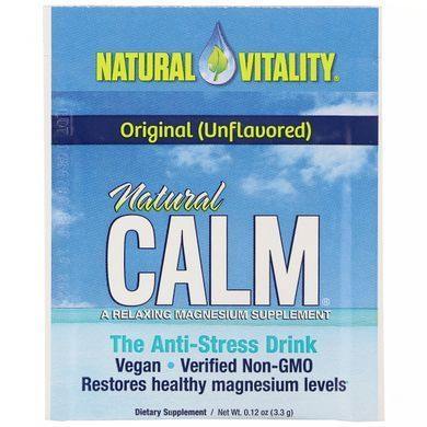 Натуральное успокоительное, расслабляющая добавка с магнием, Natural Vitality, 30 отдельных пакетиков, 0,12 унций (3,3 г) купить в Киеве и Украине