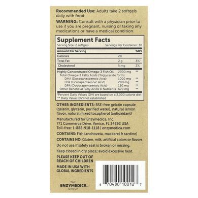 Риб'ячий жир максимальна сила Enzymedica (Fish oil maximum strenght) 60 капсул
