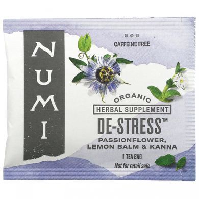 Numi Tea, Organic, De-Stress, без кофеїну, 16 чайних пакетиків, 1,13 унції (32 г)