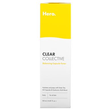 Hero Cosmetics, Clear Collective, балансуючий тонік з капсулами, 130 мл (4,40 рідк. унції)