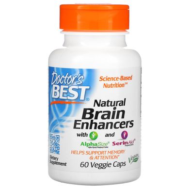 Вітаміни для мозку з GPC і PS, Natural Brain Enhancers wtih AlphaSize and SerinAid, Doctor's Best, 60 капсул